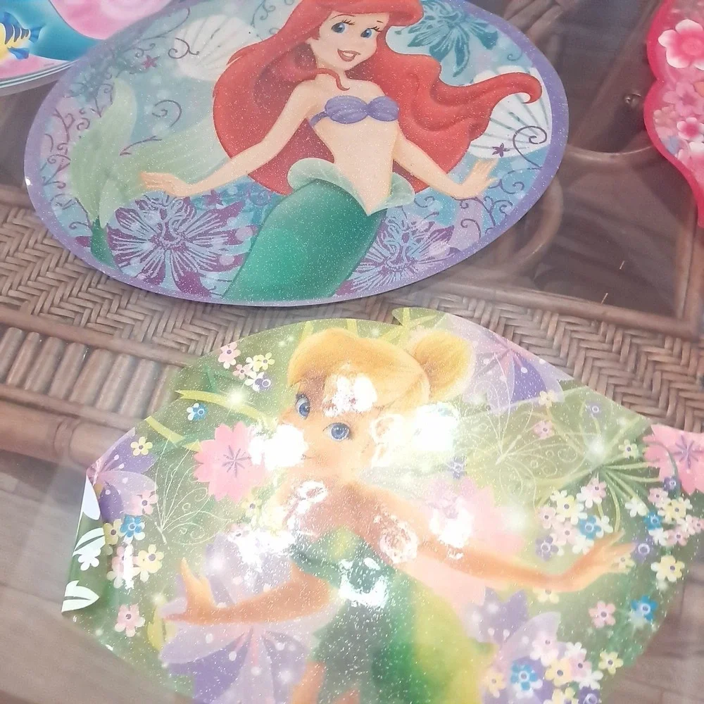 Disney Princess Placemats set 7 Ariel Cinderella Frozen‎ Brave Merida Tinkerbell